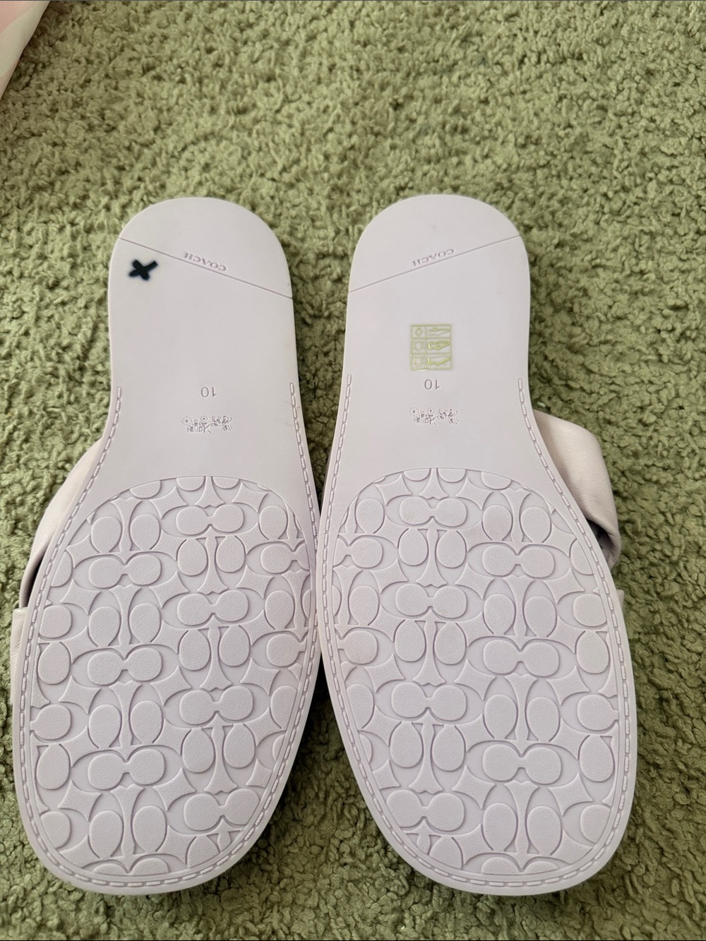 Coach Lavender Knot Leather Slide Sandals - Picture 4 of 16
